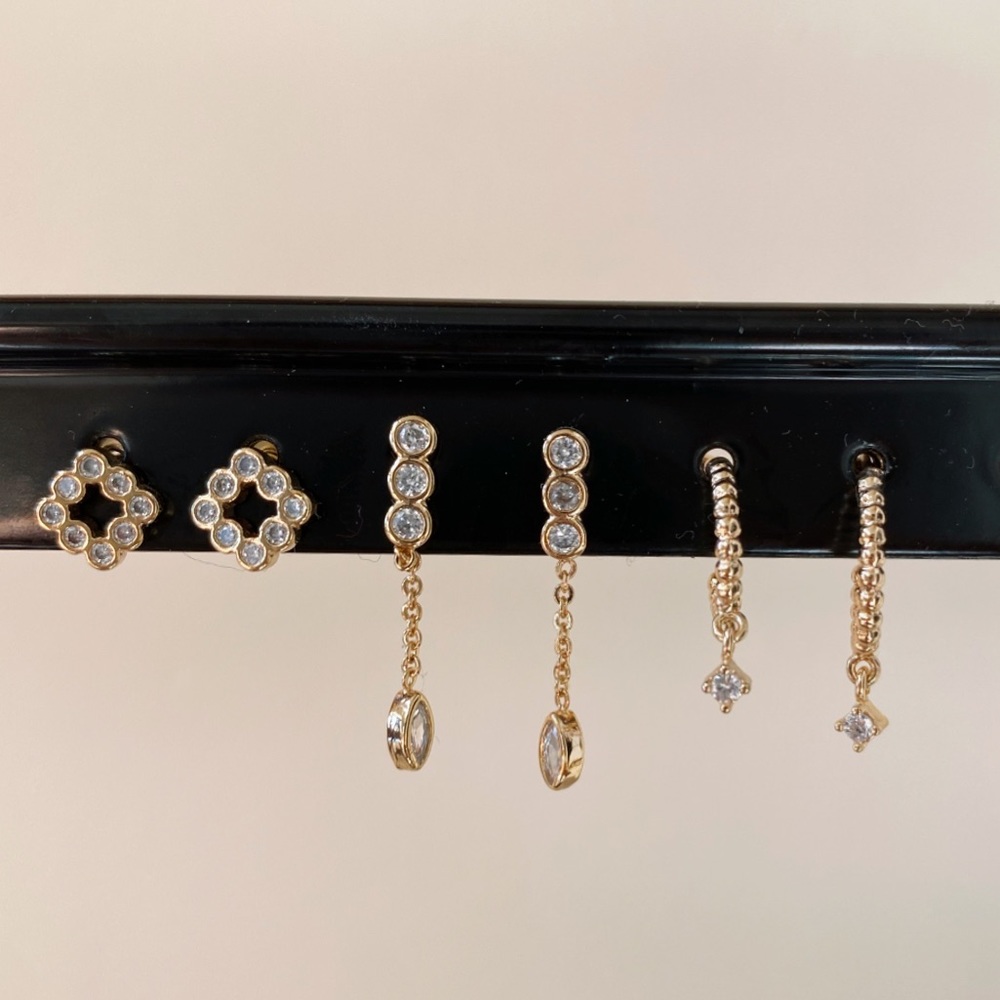 Anthropologie Stud Earrings Set of 3